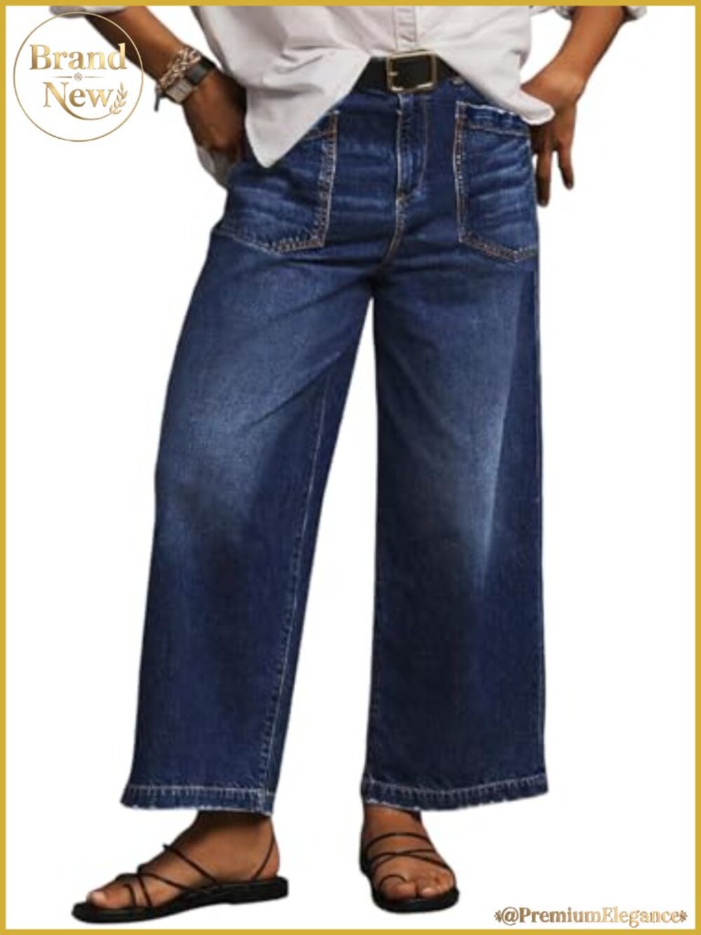 Plus Size High Waisted Wide Leg Jeans Trendy Baggy Loose Stretchy Denim Pants